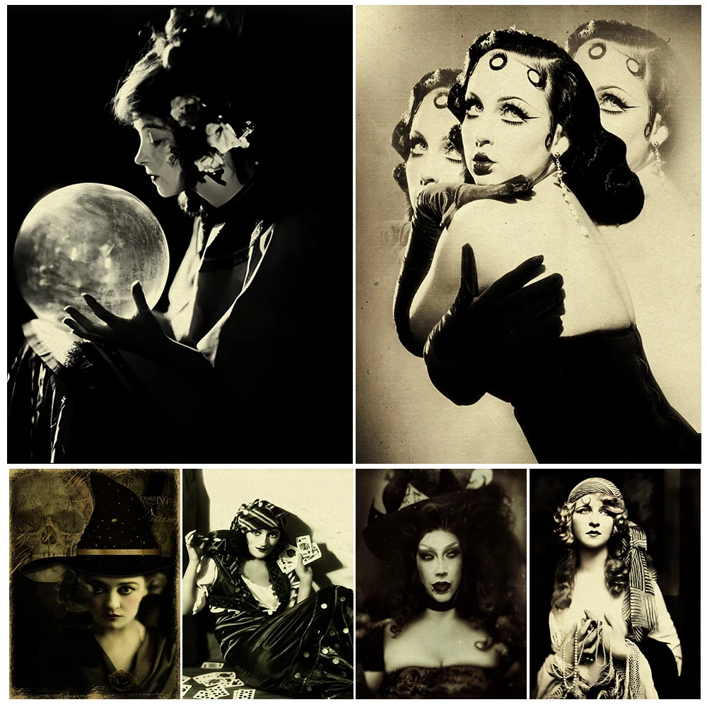 Psychic Witch And Tarot Card Reader Vintage Photo Wall Art Canvas Painting Crystal Ball Wizard Portrait Art Poster Print Decor
Psychic Witch And Tarot Card Reader Vintage Photo Wall Art Canvas Painting Crystal Ball Wizard Portrait Art Poster Print Decor