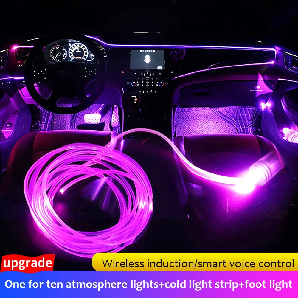 

Universal 14 In 1 LED Ambient Light USB Remote 12V RGB APP Neon Flexible Control Decorative Ambient Car Interior Lighting Lamp