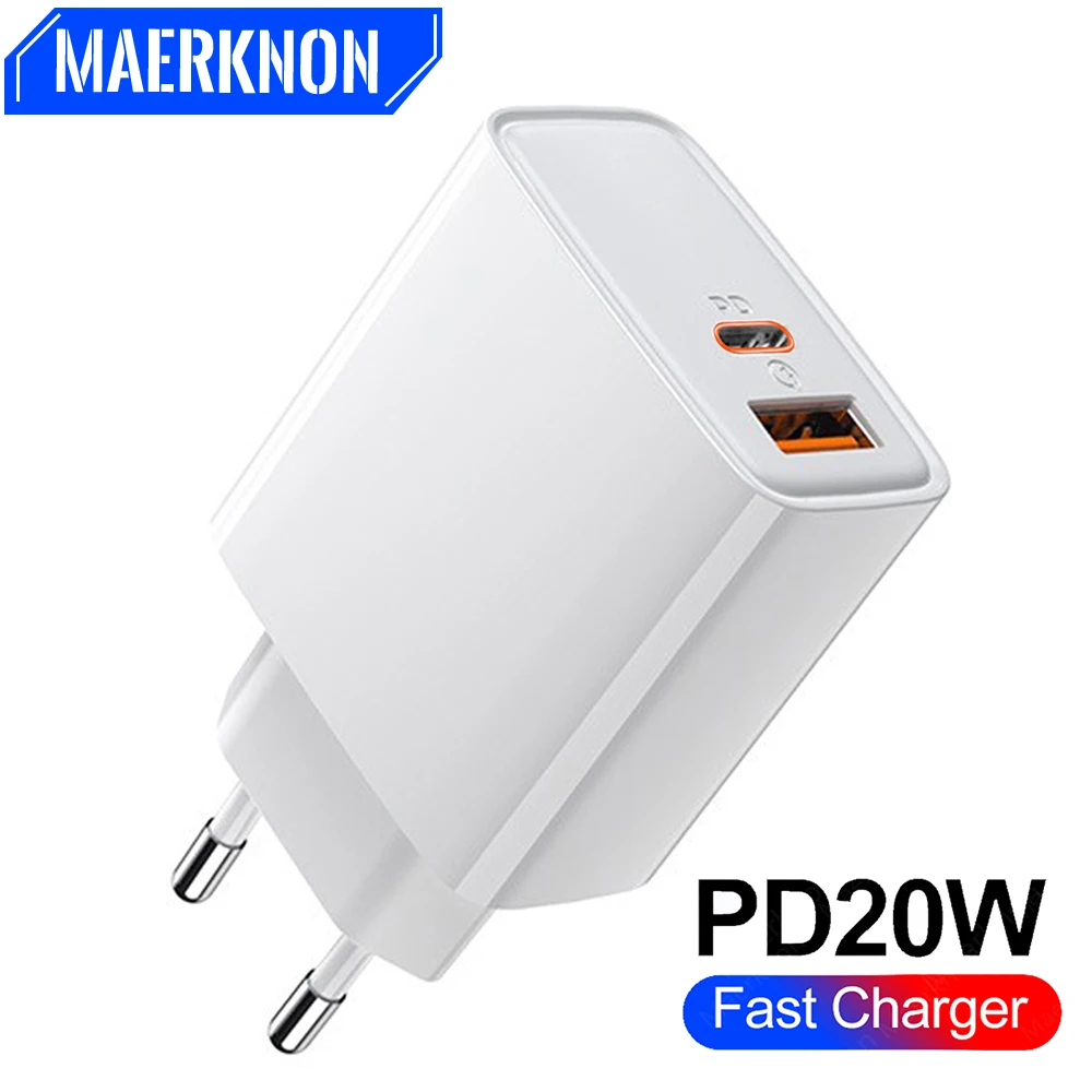 

PD 20W USB Type C Charger Fast Charge Phone QC3.0 Quick Chargers For iPhone Xiaomi 13 Samsung EU/US Plug Wall Chargers Adapter