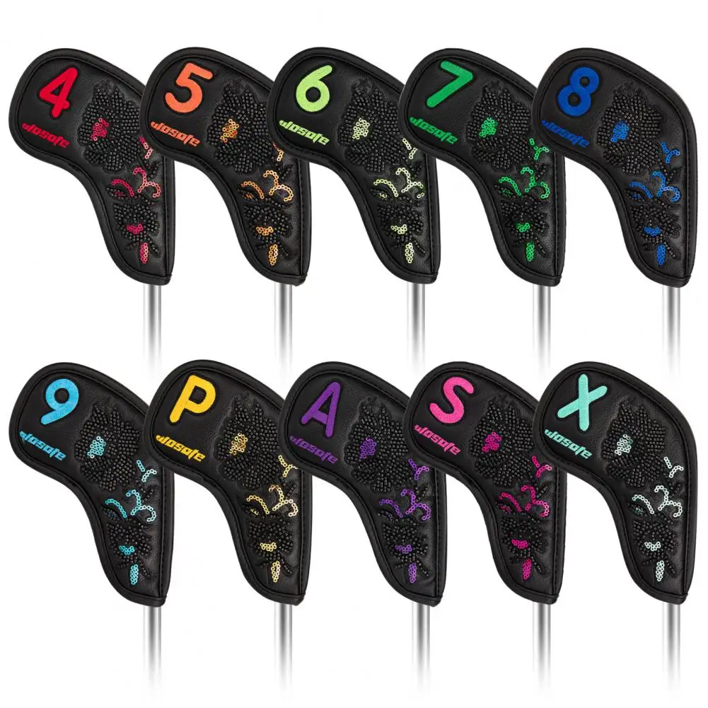 10Pcs Golf Iron Head Cover Beaded Number Embroidered Soft Plush Lining Fastener Tape Golf Club Headcover Angle Club Headcover 골프
10Pcs Golf Iron Head Cover Beaded Number Embroidered Soft Plush Lining Fastener Tape Golf Club Headcover Angle Club Headcover 골프