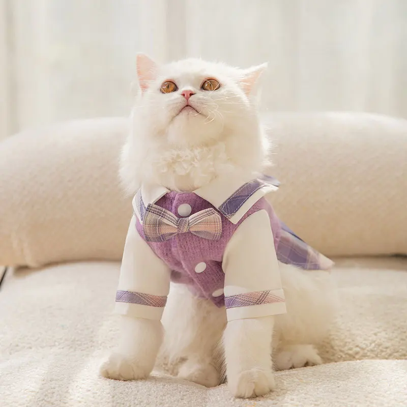 Lapel Plaid Skirt Cat JK Style Cats Dress Costumes Pet Dresses Free Shipping Clothing Kitty Clothes Kitten Dog Supplies Products
Lapel Plaid Skirt Cat JK Style Cats Dress Costumes Pet Dresses Free Shipping Clothing Kitty Clothes Kitten Dog Supplies Products