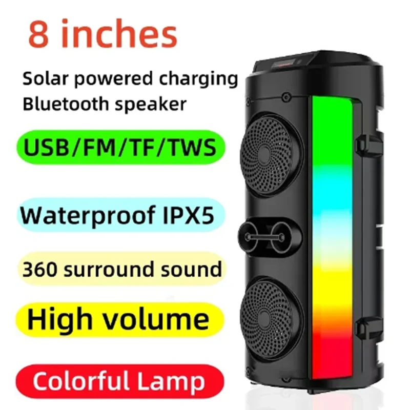 HIFI Bluetooth-колонка, двойной 8 дюймов, высокая мощность, RGB, внешняя портативная аудитория, сабвуфер, 3D объемный звук, светильник, караоке, TWS
HIFI Bluetooth-колонка, двойной 8 дюймов, высокая мощность, RGB, внешняя портативная аудитория, сабвуфер, 3D объемный звук, светильник, караоке, TWS