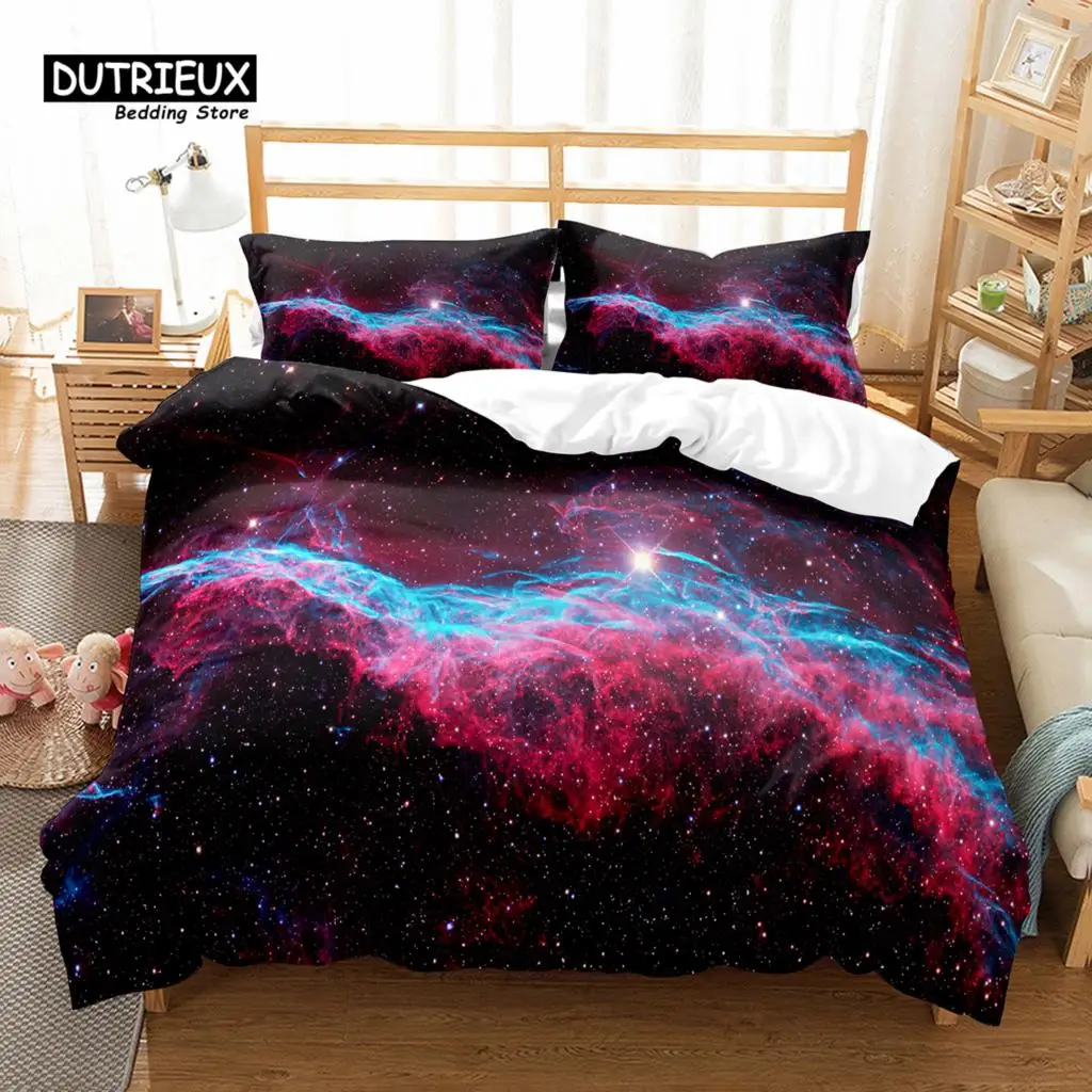 

Galaxy Duvet Cover Set Starry Sky Comforter Cover Universer Outer Space Theme Bedding Set Single Twin Queen Size For Teens Boys