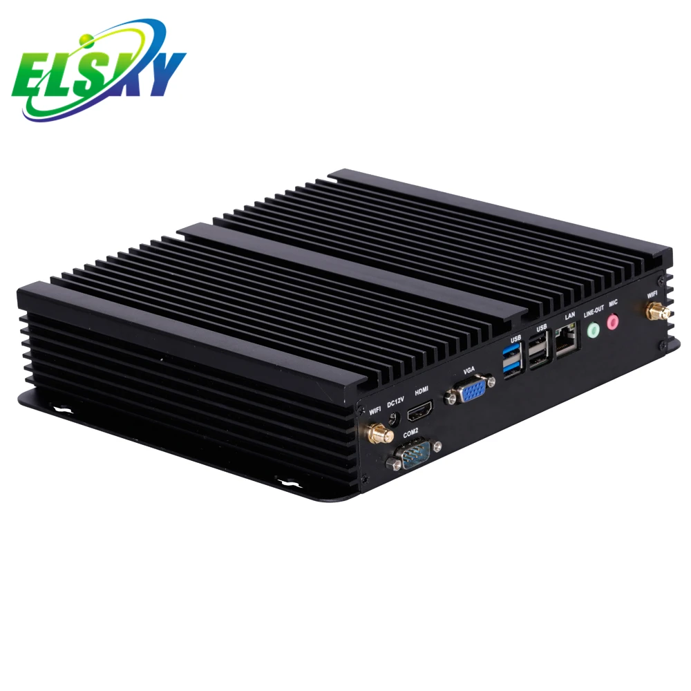 

Безвентиляторный промышленный ПК ELSKY 210*200*50 мм, Intel core I7 Linux USB hd-m-i VGA RS232/RS485 COM Realtek 8111F RJ45 barebones