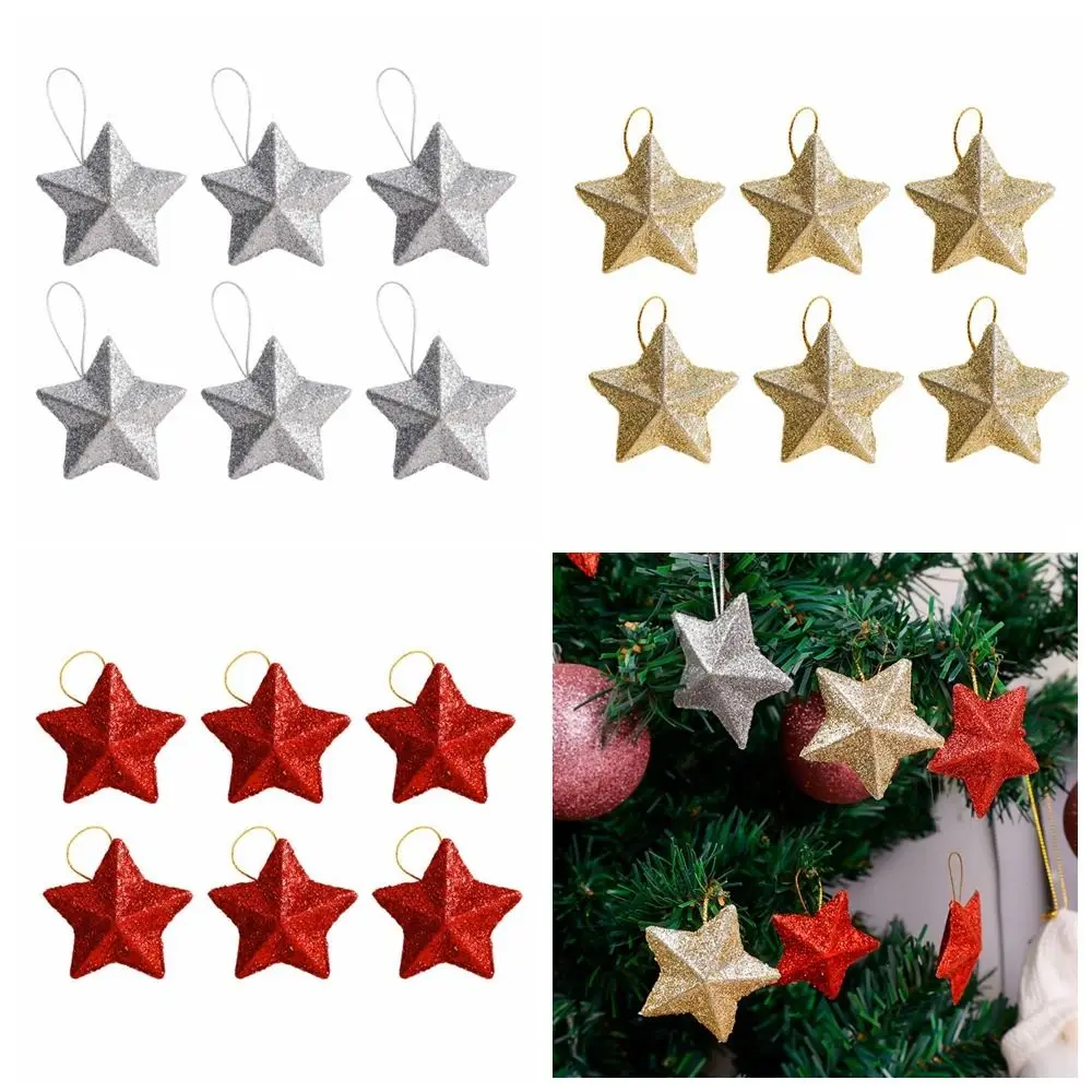 6PCS Pentagram Christmas Hanging Pendant Silver Gold Glitter Star Xmas Tree Ornament Festive Wedding Party Home Decoration
6PCS Pentagram Christmas Hanging Pendant Silver Gold Glitter Star Xmas Tree Ornament Festive Wedding Party Home Decoration