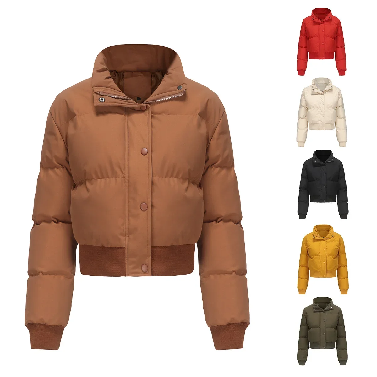 2023 Autumn and Winter Women's Short Cotton Coat Women's Long Sleeve High Neck Warm Coat Loose Casual Cotton Coat Bread Coat
2023 Autumn and Winter Women's Short Cotton Coat Women's Long Sleeve High Neck Warm Coat Loose Casual Cotton Coat Bread Coat