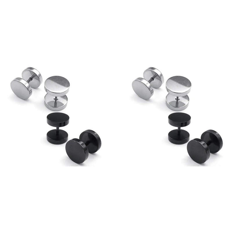 Jewelry Men Earrings, Circle Ear Studs, 6Mm 4 Pair, Black Silver Color- Stainless Steel
Jewelry Men Earrings, Circle Ear Studs, 6Mm 4 Pair, Black Silver Color- Stainless Steel