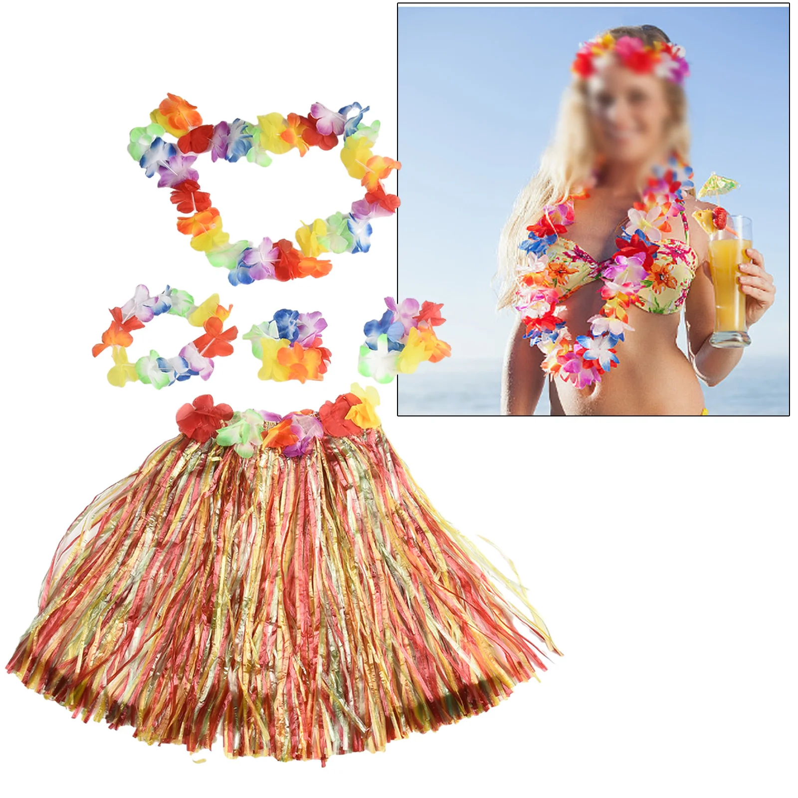 Flower Garland Skirt Suit Kids Hawaiian Grass Lei Skirt Flower Wristband Garland Fancy Costume Suit Party And Holiday DIY Decor
Flower Garland Skirt Suit Kids Hawaiian Grass Lei Skirt Flower Wristband Garland Fancy Costume Suit Party And Holiday DIY Decor