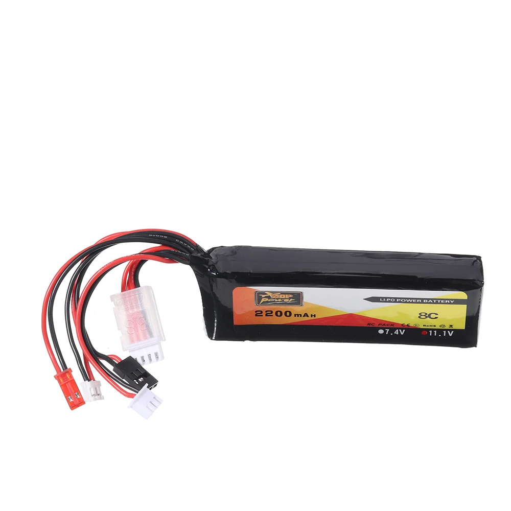 ZOP Power 11,1 V 2200mAh 3S 8C Lipo Battery JR JST штекер Futaba для передатчика
ZOP Power 11,1 V 2200mAh 3S 8C Lipo Battery JR JST штекер Futaba для передатчика