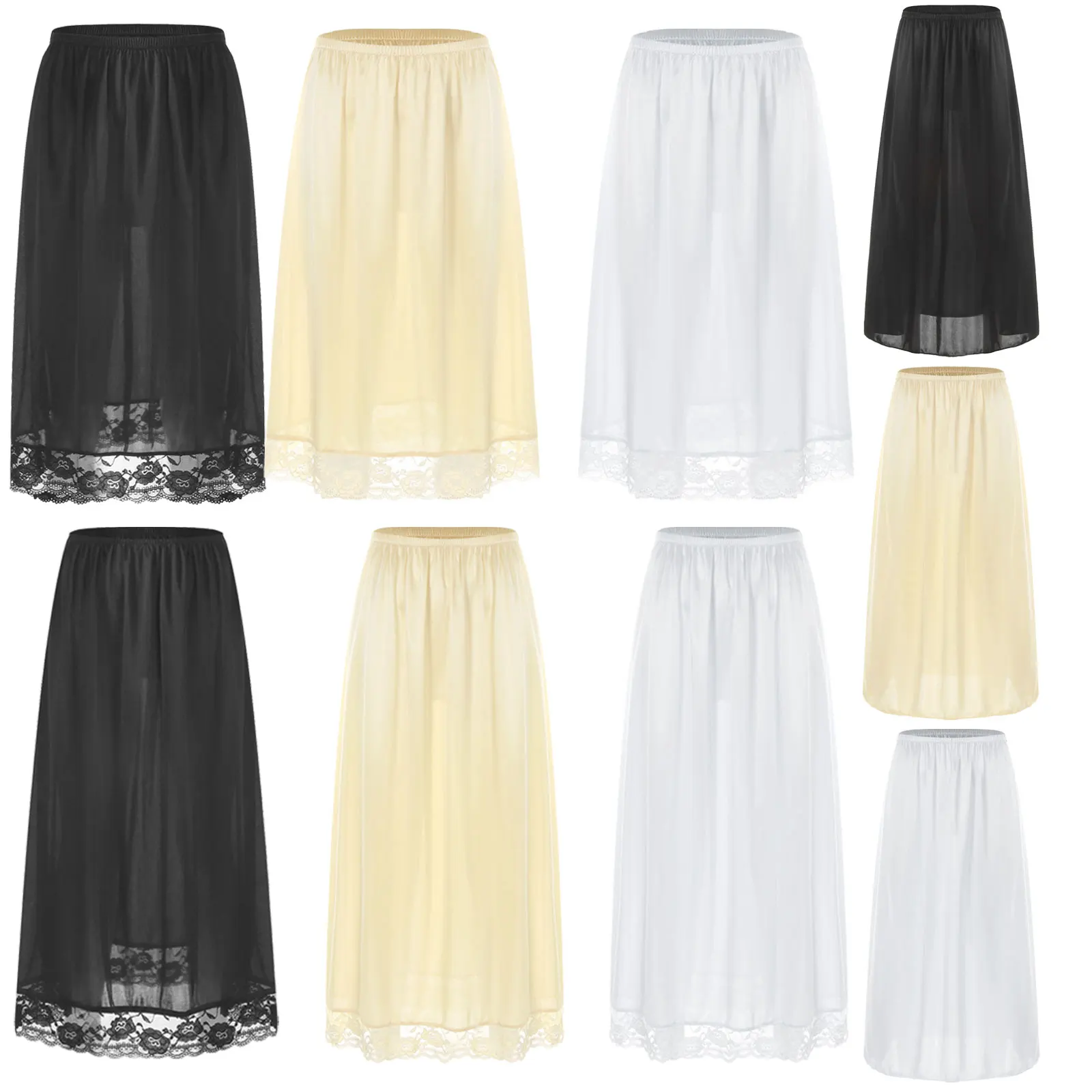 

Lining Skirt Anti Stati Half Length Underskirt for Dress Bottom Safety Skirt Hanfu Petticoat Thin Half Slip Safety Under Dress