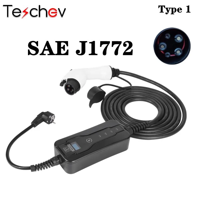 Teschev SAE J1772 EV Charger Type 1 Level 2 Portable Adjustable 8A 10A 13A 16A For Electric Car Vehicle Charging Stations
Teschev SAE J1772 EV Charger Type 1 Level 2 Portable Adjustable 8A 10A 13A 16A For Electric Car Vehicle Charging Stations
