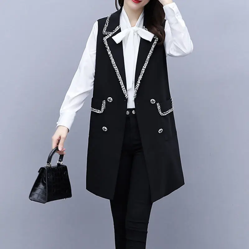 2024 Women's Spring Autumn New Loose Long Suit Vest Female Solid Color Sleeveless Jackets Ladies Pockets Blazer Waistcoat W678
2024 Women's Spring Autumn New Loose Long Suit Vest Female Solid Color Sleeveless Jackets Ladies Pockets Blazer Waistcoat W678