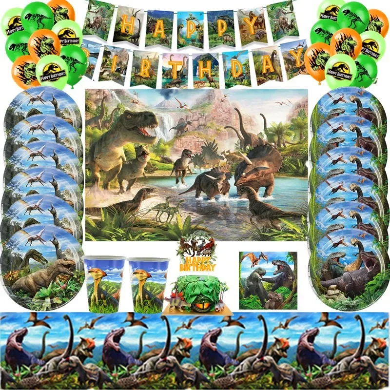 New Jurassic Dinosaur Theme Disposable Tableware Cup Plates Children's Birthday Party Dinosaur Latex Balloon Banner Decoration
New Jurassic Dinosaur Theme Disposable Tableware Cup Plates Children's Birthday Party Dinosaur Latex Balloon Banner Decoration