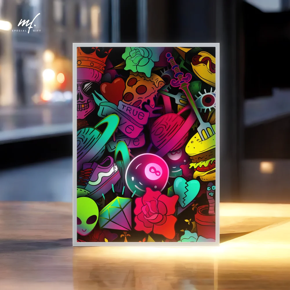

Ins популярное художественное украшение для дома атмосфера неоновая живопись USB затемнение фото искусственное красивое аниме настроение освещение подарки
