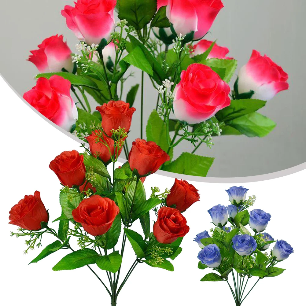 10 Heads Stems Artificial Flowers 42cm Silk & Plastic Fake Flowers Rose Bud Bunch Wedding Party Ornament Home Outdoor Decoration
10 Heads Stems Artificial Flowers 42cm Silk & Plastic Fake Flowers Rose Bud Bunch Wedding Party Ornament Home Outdoor Decoration