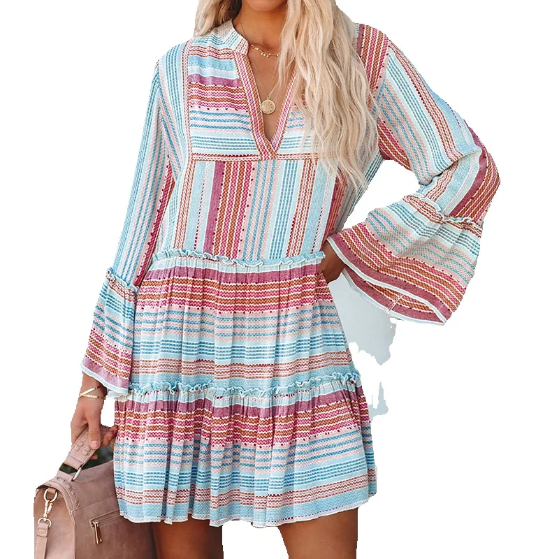 Shi Ying Autumn Cotton Printed Woven Dress Women's Stripe Loose Knee Length 6110930
Shi Ying Autumn Cotton Printed Woven Dress Women's Stripe Loose Knee Length 6110930