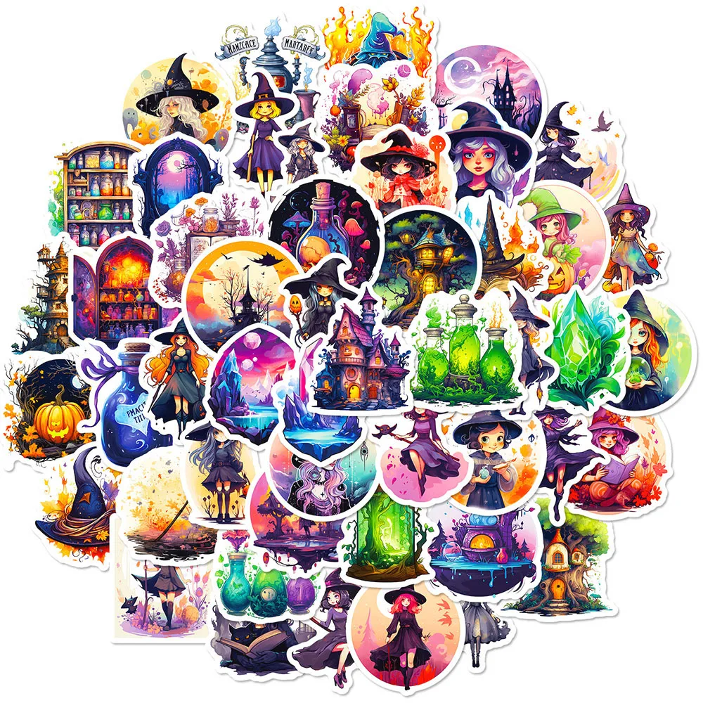 10/50Pcs Gothic Magic Witch Halloween Cartoon Varied Stickers Pack for Kids Travel Luggage Notebook Decoration Graffiti Decals
10/50Pcs Gothic Magic Witch Halloween Cartoon Varied Stickers Pack for Kids Travel Luggage Notebook Decoration Graffiti Decals