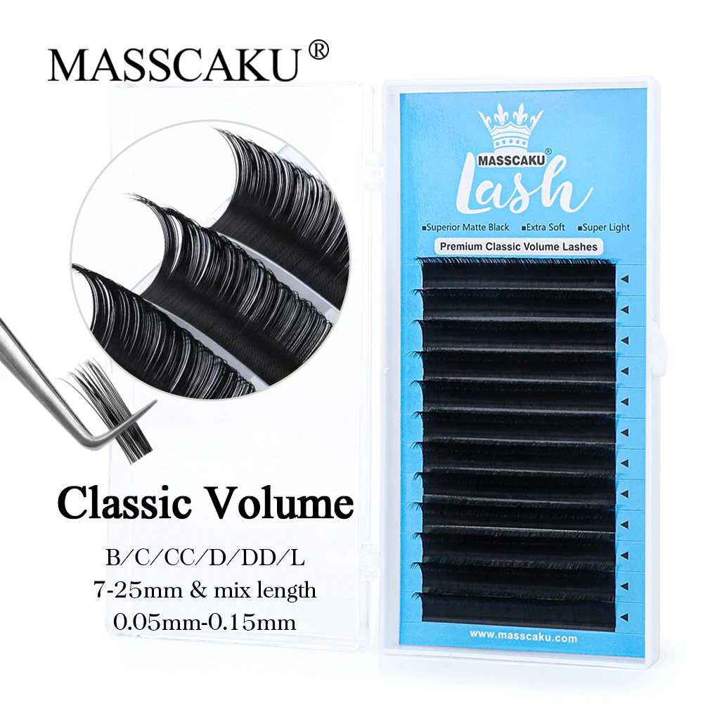 

Eyelash Extension 12 Rows Classic Lashes 0.05 D Curl 10mm Individual Volume Lash Extensions Supplies Dark Black Mink Lashes
