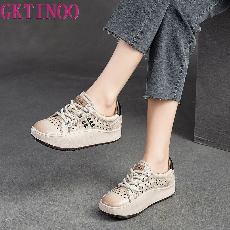 GKTINOO Thick Soled Women Sneakers Genuine Leather Shoes Summer Hollow Handmade Comfortable Roman Platform Sandals
GKTINOO Thick Soled Women Sneakers Genuine Leather Shoes Summer Hollow Handmade Comfortable Roman Platform Sandals