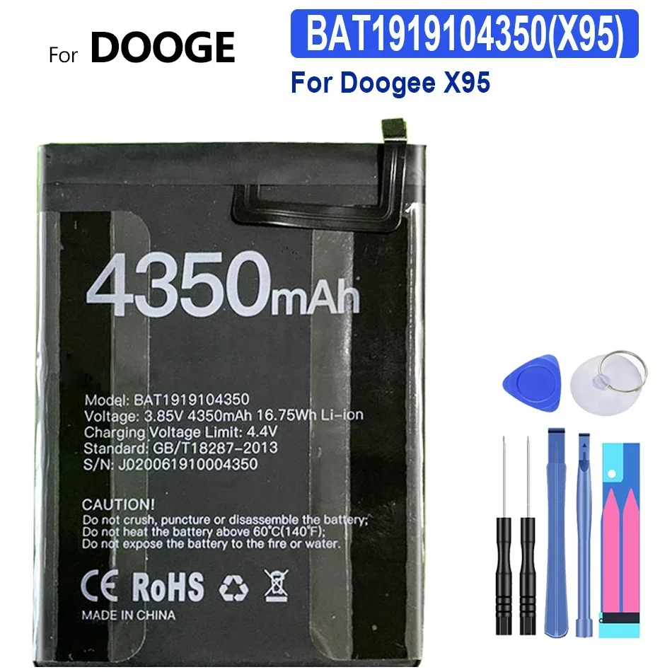 

Аккумуляторная батарея 4350 мАч, аккумулятор BAT1919104350 (X95) Для Doogee X95 X 95, аккумуляторные батареи + Бесплатные инструменты