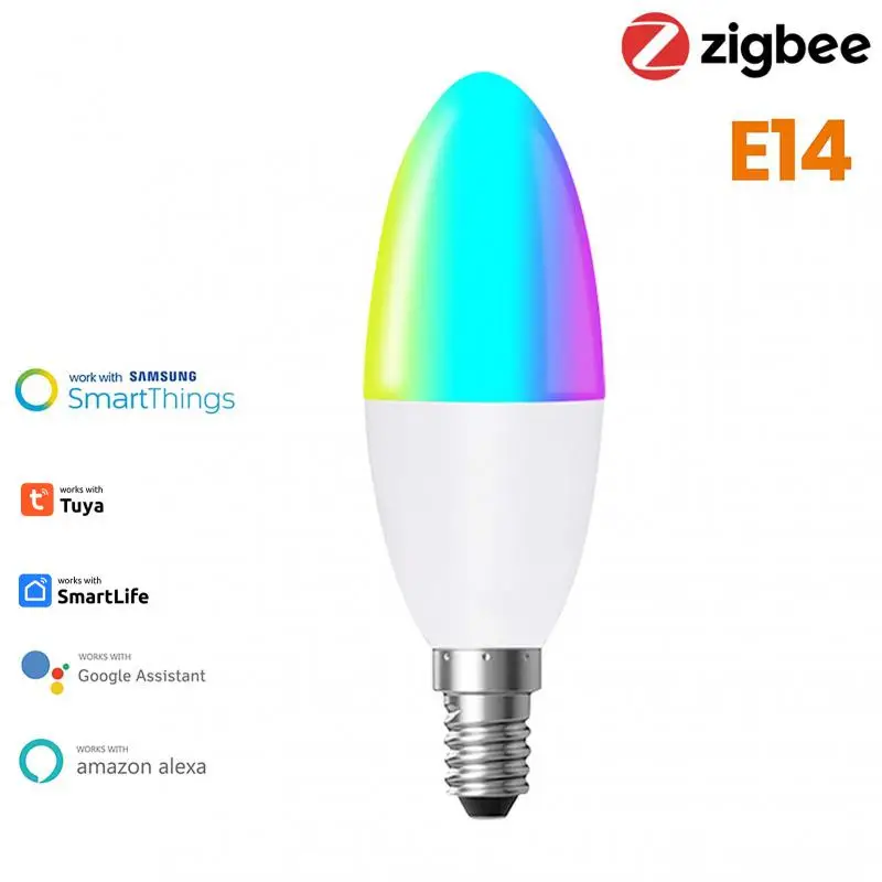 

LED Bulb E12 Smart Candle Light Bulb RGB Color Neon Sign Remote control Dimmable Lamp 220V Indoor Lighting For Home