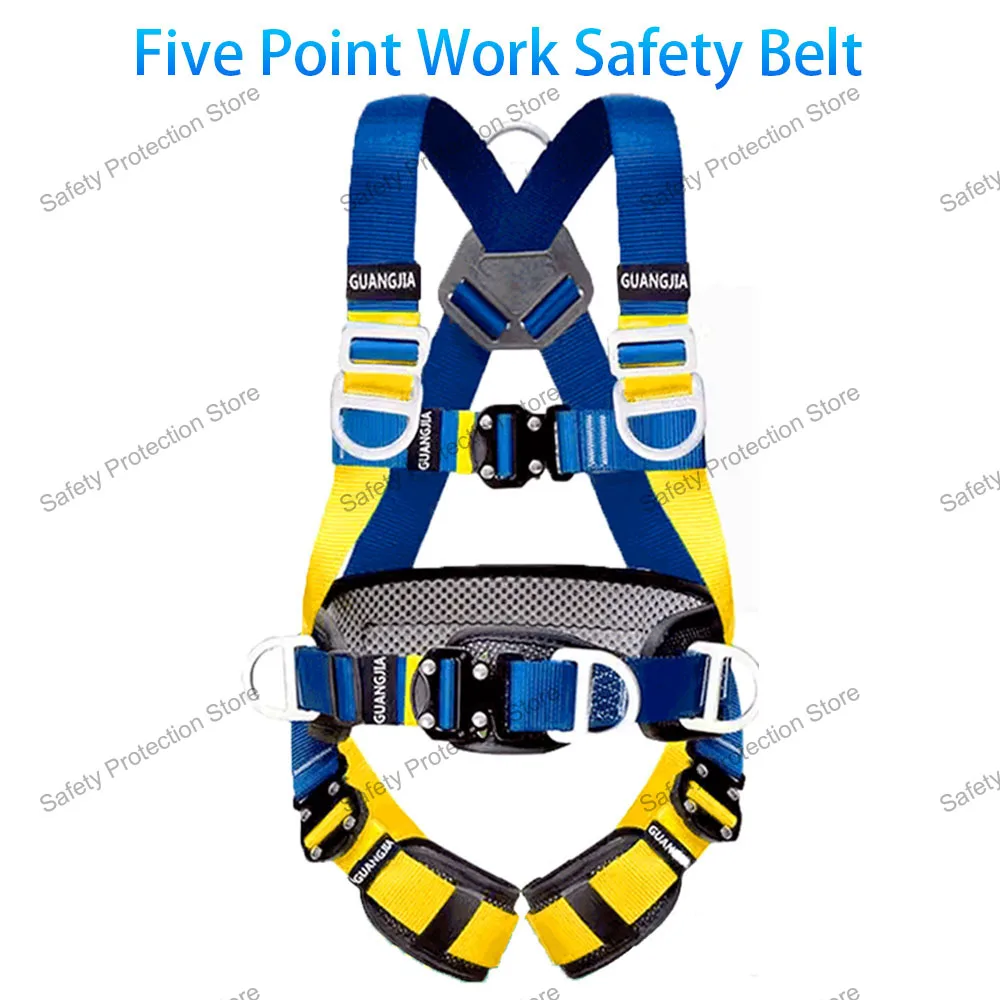 

High Altitude Work Safety Harness Five Point Full Body Safety Belt Outdoor Climbing Electrician Construction Protect Equipment