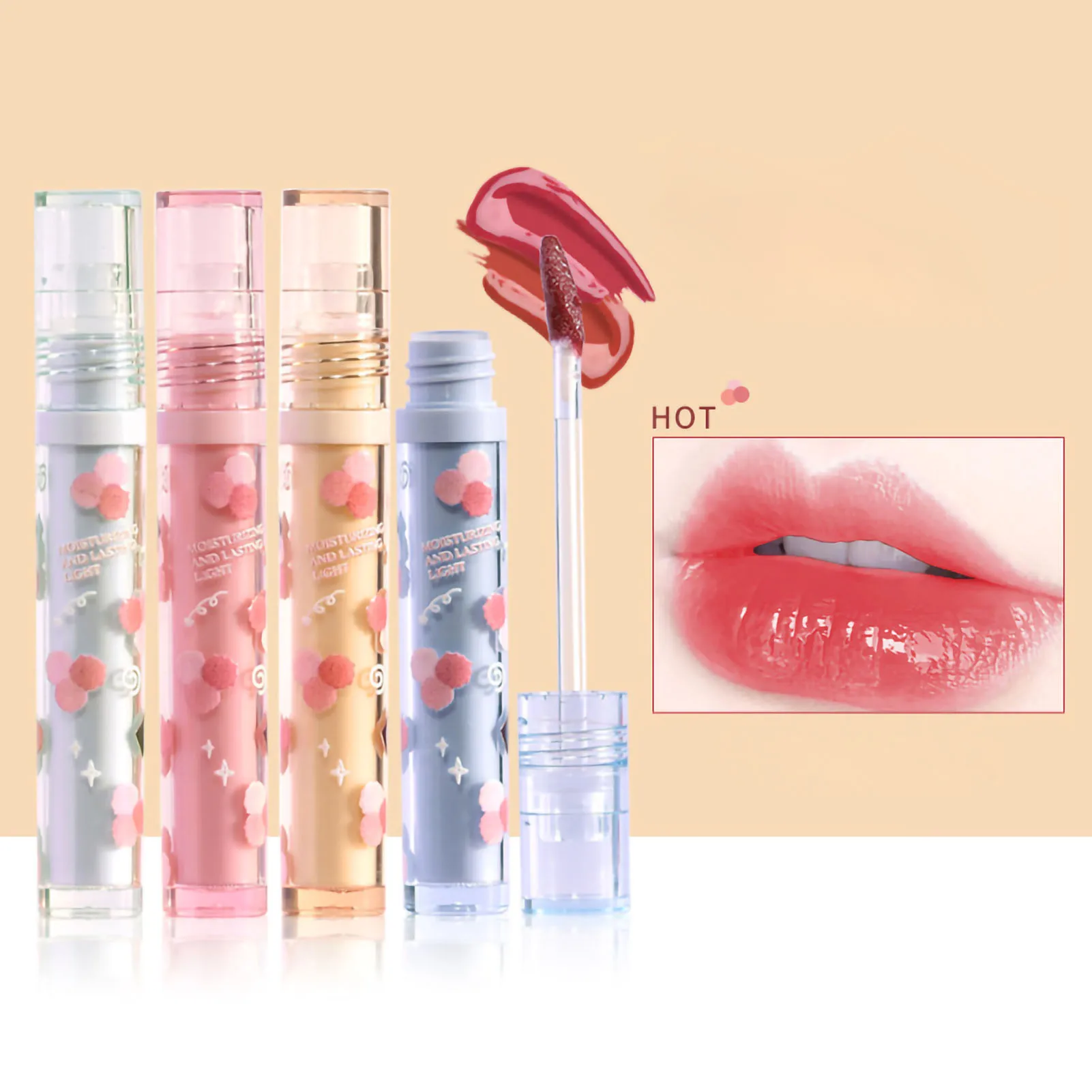 

Glossy Shiny Liquid Lipstick Mirror Glass Moisturizing Lip Glaze Waterproof Long Lasting Sweet Color Lip Gloss for Women