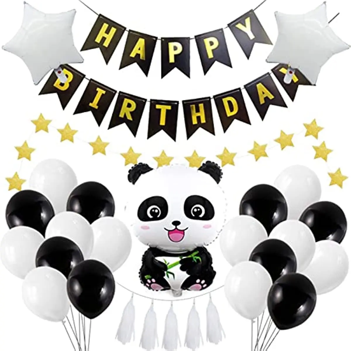 30 Pcs Cute Panda Party Decorations kits Panda Theme Party Supplies Include Banner, Balloons, White Tassels
30 Pcs Cute Panda Party Decorations kits Panda Theme Party Supplies Include Banner, Balloons, White Tassels