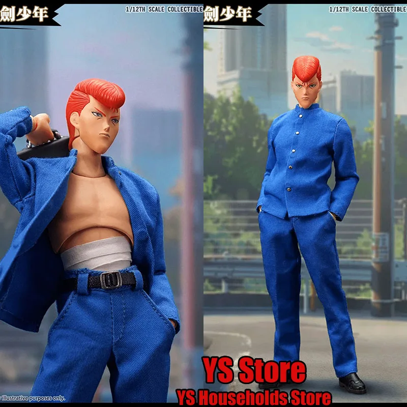 

Oneshot Original 1/12 Blue Cloth Movable Red Hair Anime Figure Perfect Detail Design 6" Full Set Male Action Figure Fans Gifts