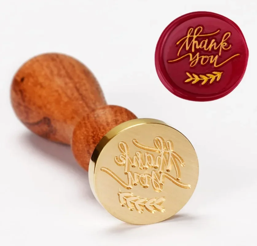 

3D Embossed Honey Beeswax Seal Stamp - Brass Head with Wooden Handle, Make Wax Seals for Wedding Invitations/Envelopes/Gift Wrap