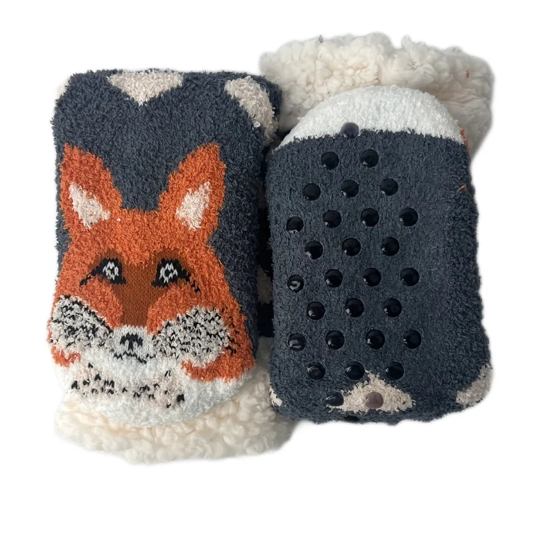 

Winter Warm Thermal Socks Womens Animal Fox Unicorn Home Indoor Floor Sock Soft Female Non Slip Grip Comfy Fuzzy Slipper Sock