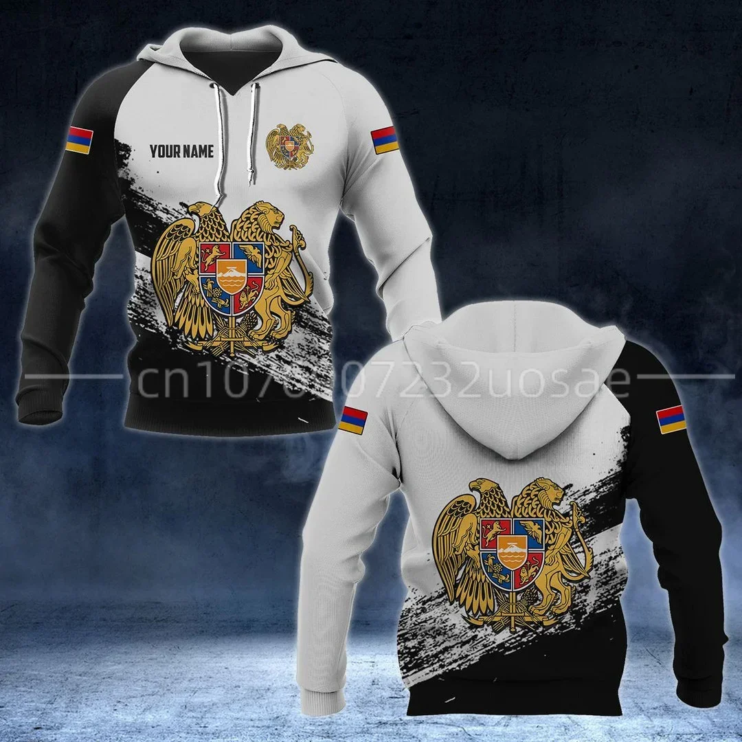 

2023 New ARMENIA Flag 3D Printed Zip Hoodie Men's Pullover Armenian Free Custom Name Casual Hooded Jacket Sweatshirt