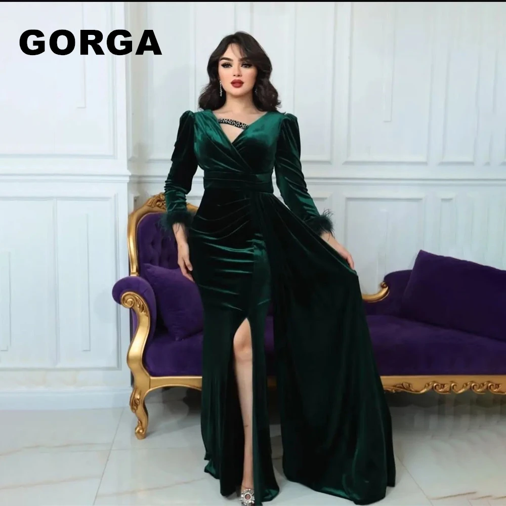 GORGA Long Sleeves Mermaid Dresses For Women 2023 Side Slit Feathers Formal Occasion Dresses Floor-Length Evening Dresses
GORGA Long Sleeves Mermaid Dresses For Women 2023 Side Slit Feathers Formal Occasion Dresses Floor-Length Evening Dresses