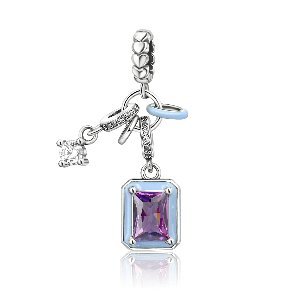 Classic 925 Sterling Silver Blue Square Zirconia Triple Charm Fit Pandora Bracelet Women's Banquet Jewelry Accessories
Classic 925 Sterling Silver Blue Square Zirconia Triple Charm Fit Pandora Bracelet Women's Banquet Jewelry Accessories