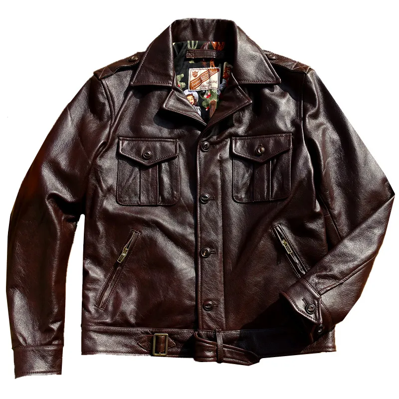 Genuine Leather Flight Jacket for Men P37 Cowhide Slim Fit Military Style Autumn Winter Wear
Genuine Leather Flight Jacket for Men P37 Cowhide Slim Fit Military Style Autumn Winter Wear