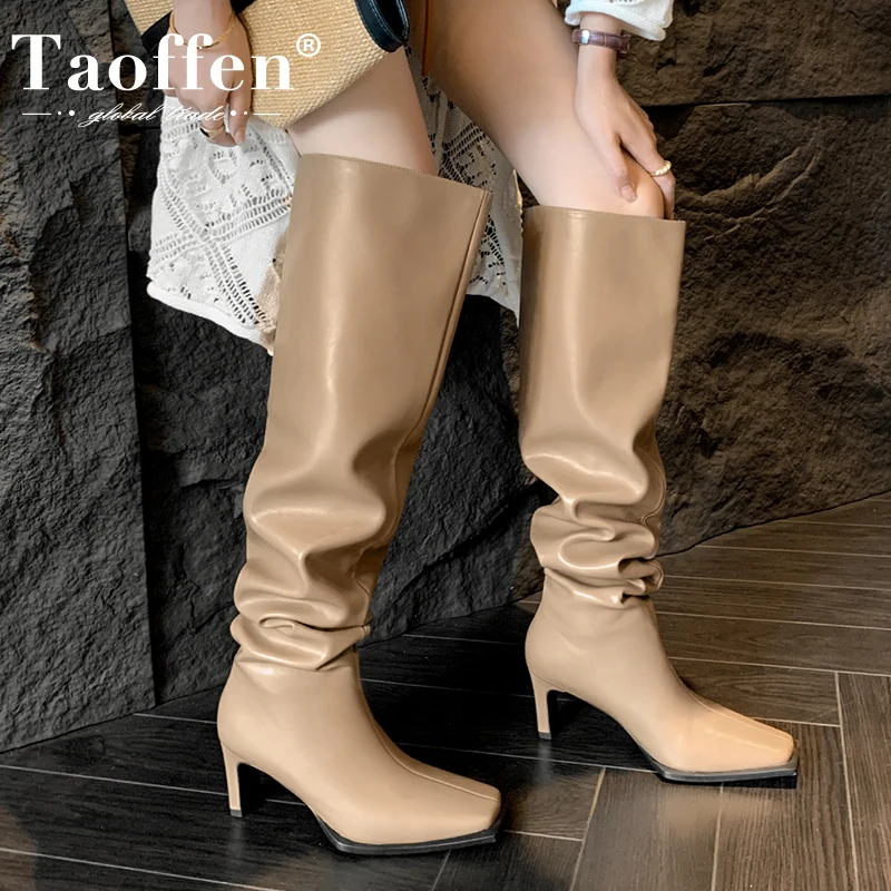 Taoffen Size 34-42 Women Knee High Boots Square Toe Chunky High Heels Fashion Pleated Slip On Sexy Party Platform Long Boots
Taoffen Size 34-42 Women Knee High Boots Square Toe Chunky High Heels Fashion Pleated Slip On Sexy Party Platform Long Boots