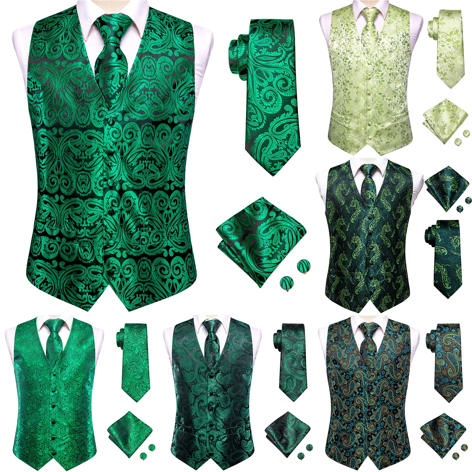 Green Mint Sage Silk Mens Waistcoat Tie Set Sleeveless Jacket Suit Vest Necktie Hanky Cufflinks Wedding Business Oversized Gift
Green Mint Sage Silk Mens Waistcoat Tie Set Sleeveless Jacket Suit Vest Necktie Hanky Cufflinks Wedding Business Oversized Gift