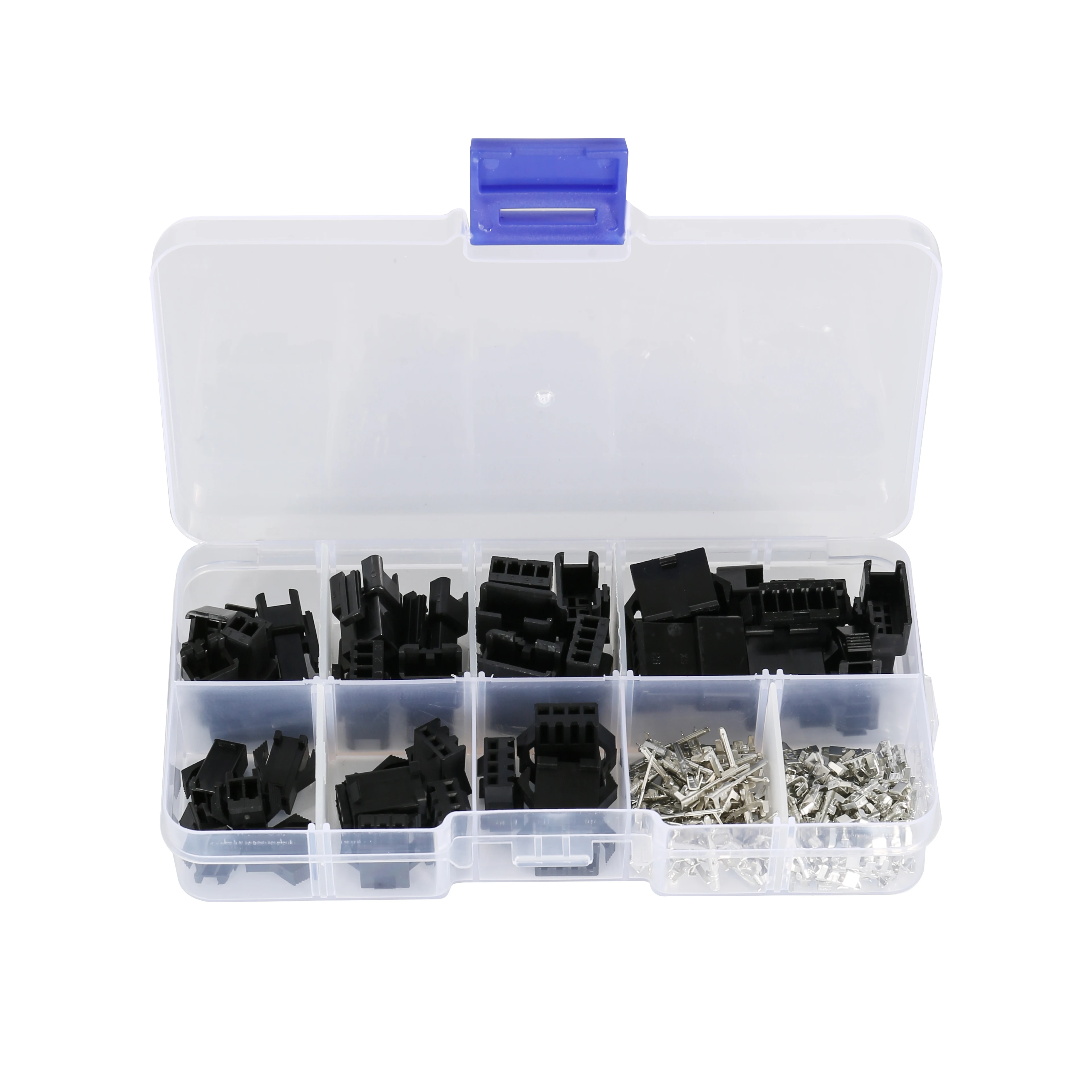 

200Pcs/Box 2.54mm Pitch JST SM/Dupont Jumper Wire Connector Kit 2/3/4/5Pin Male/Female Housing Pin Header Crimp Terminal Adapter