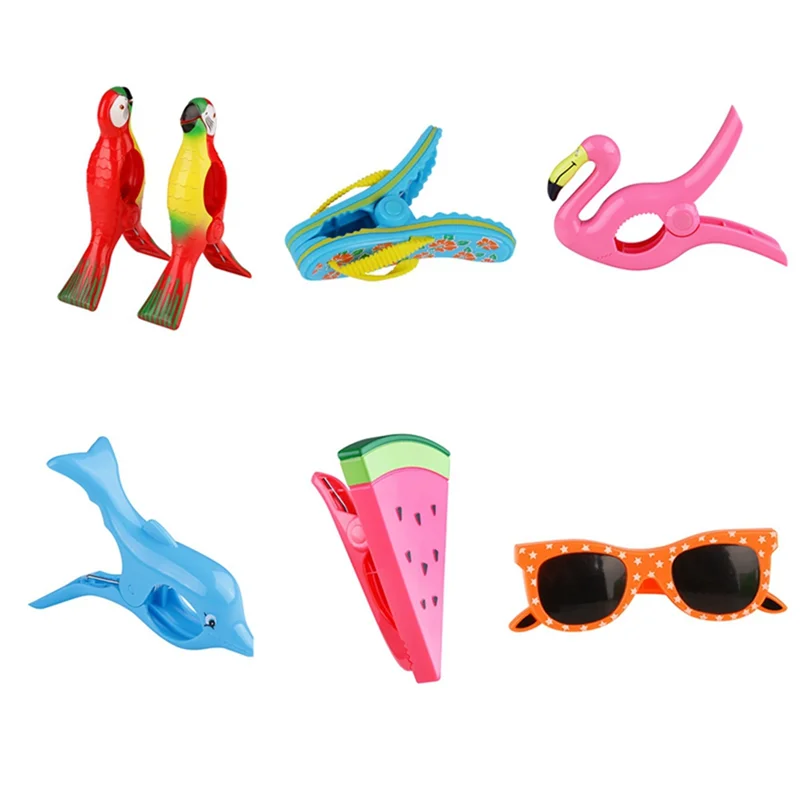6Pcs Plastic Beach Towels Clips for Sunbeds Animal Decorative Clothes Pegs Pins Big Size Drying Racks Retaining Clip
6Pcs Plastic Beach Towels Clips for Sunbeds Animal Decorative Clothes Pegs Pins Big Size Drying Racks Retaining Clip
