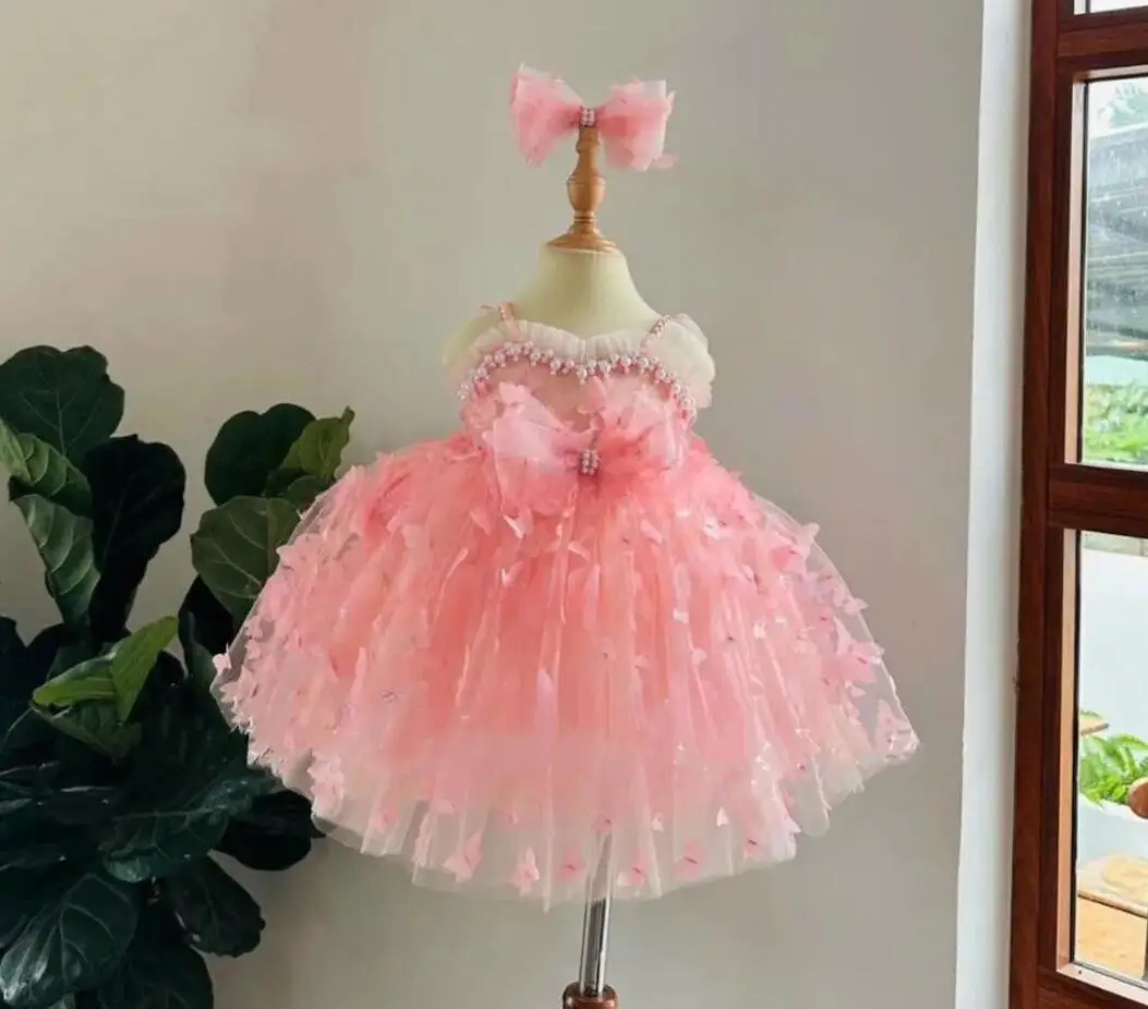 Pink Baby Girl Dress Floral Handmade Butterflies Straps Neck Kids Birthday Gown 12M 18M 24Months Tutu Infant Clothes
Pink Baby Girl Dress Floral Handmade Butterflies Straps Neck Kids Birthday Gown 12M 18M 24Months Tutu Infant Clothes