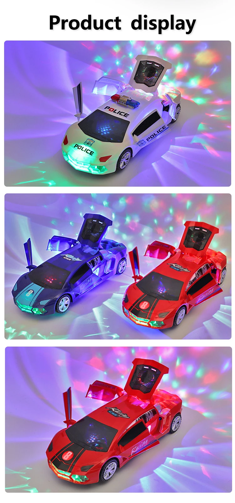 Transforming Motorcycle, Electric Rotating With Lights And Music