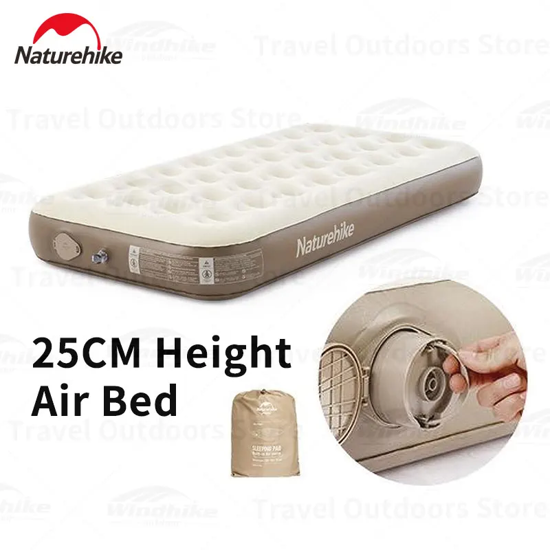 Naturehike Inflatable Mattress for Camping Portable PVC Air Bed 25CM Height Self-inflating Mattress Tourism with Built-in Pump
Naturehike Inflatable Mattress for Camping Portable PVC Air Bed 25CM Height Self-inflating Mattress Tourism with Built-in Pump