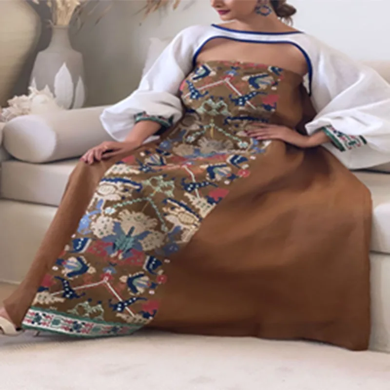 2023 Summer New Print Long Round Neck Lantern Sleeve Casual Dress Y2k Plus Size Dresses Elegant and Pretty Women's Dresses
2023 Summer New Print Long Round Neck Lantern Sleeve Casual Dress Y2k Plus Size Dresses Elegant and Pretty Women's Dresses