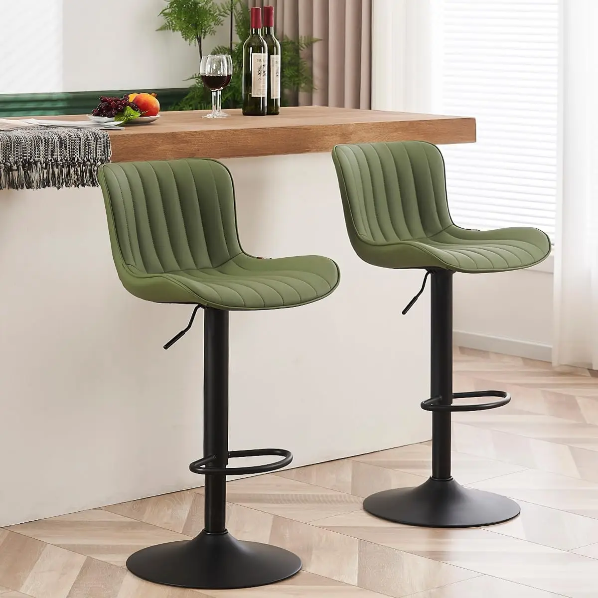 YOUNUOKE Counter Height Bar Stools Kitchen Bar Stools Set of 2 Adjustable Swivel Bar Height Island Chair Backrest, Olive
YOUNUOKE Counter Height Bar Stools Kitchen Bar Stools Set of 2 Adjustable Swivel Bar Height Island Chair Backrest, Olive