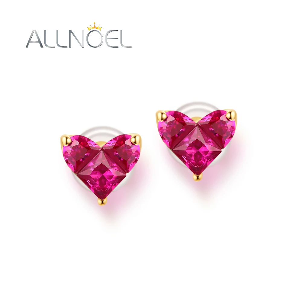 ALLNOEL Solid 9K/14K/18K Yellow Gold Stud Earrings For Women Red Corundum Heart Sweet Romance Anniversary Gifts Jewelry Handmade
ALLNOEL Solid 9K/14K/18K Yellow Gold Stud Earrings For Women Red Corundum Heart Sweet Romance Anniversary Gifts Jewelry Handmade