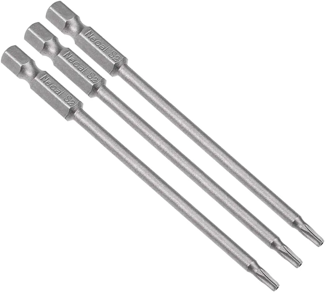 3 Pcs 1/4 inches Hex Shank T10 Magnetic Security Torx Screwdriver Bits 100mm Length
3 Pcs 1/4 inches Hex Shank T10 Magnetic Security Torx Screwdriver Bits 100mm Length