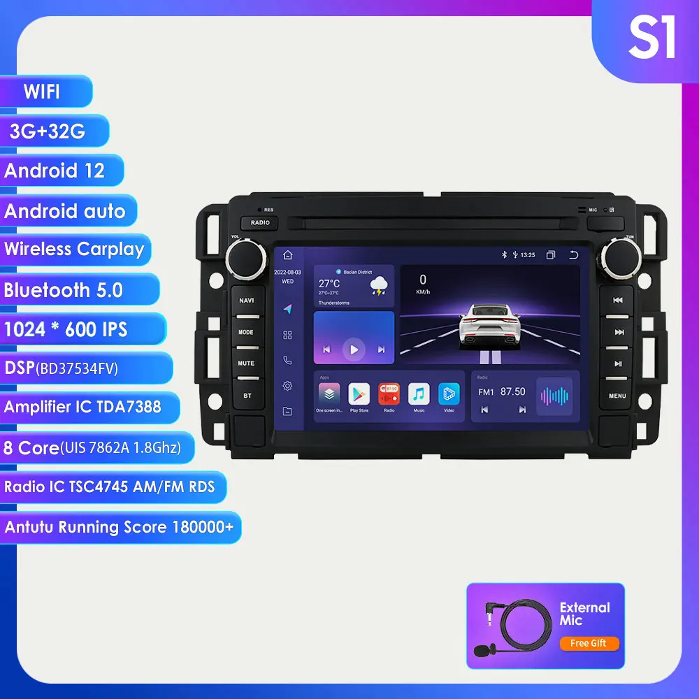 Автомагнитола 2 Din, 7 дюймов, Android 10, GPS, для Chevrolet Silverado, Tahoe, Monte GMC, Yukon, 3 Denali надлежащего качества, мультимедийный плеер 64 ROM FM
Автомагнитола 2 Din, 7 дюймов, Android 10, GPS, для Chevrolet Silverado, Tahoe, Monte GMC, Yukon, 3 Denali надлежащего качества, мультимедийный плеер 64 ROM FM