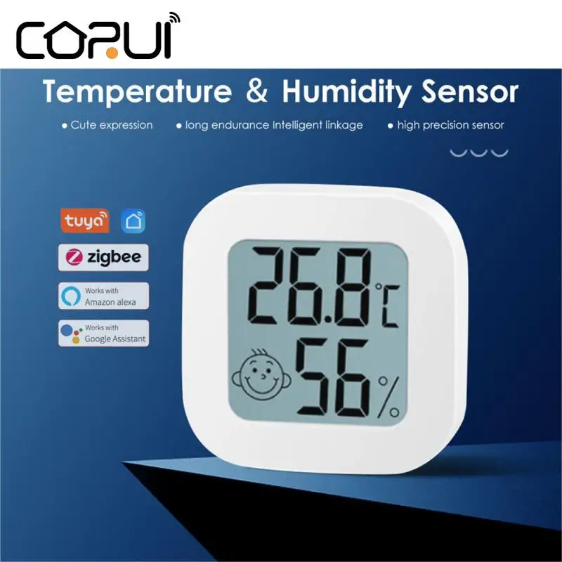 CORUI Tuya ZigBee Smart Temperature And Humidity Sensor Smart Life APP Remote Control Support Alexa Google Home Voice Control
CORUI Tuya ZigBee Smart Temperature And Humidity Sensor Smart Life APP Remote Control Support Alexa Google Home Voice Control