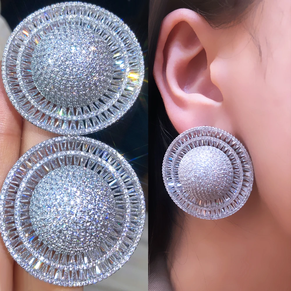 Missvikki Luxury Gorgeous Shiny Big Round Earrings Full Cubic Zirconia for Women Wedding Trendy Earrings Bijoux High Quality
Missvikki Luxury Gorgeous Shiny Big Round Earrings Full Cubic Zirconia for Women Wedding Trendy Earrings Bijoux High Quality