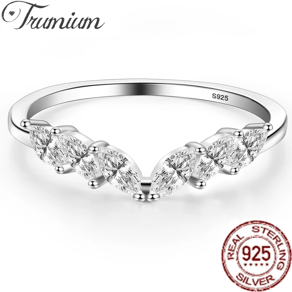 Trumium 925 Sterling Silver V-shape Crown Finger Ring Elegant Clear Zircon Rings for Women Wife Party Accessories Fine Jewelry 
Trumium 925 Sterling Silver V-shape Crown Finger Ring Elegant Clear Zircon Rings for Women Wife Party Accessories Fine Jewelry
